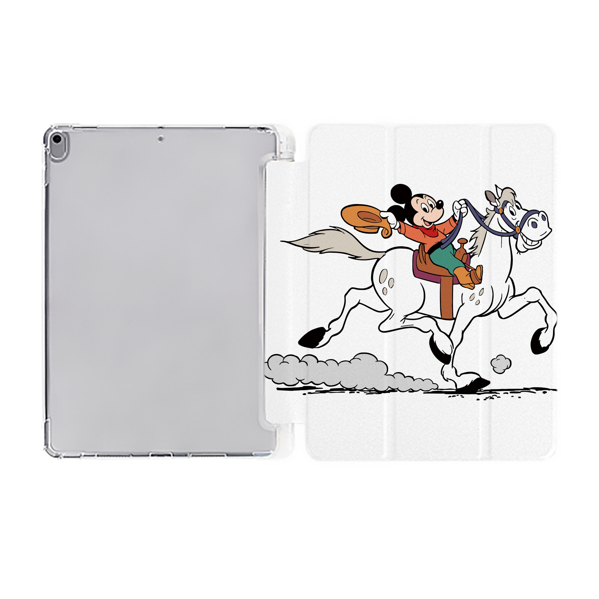 （画像用） ミッキーマウス Mickey Mouse IPad ケース ペン収納付き 三つ折りスタンド PUレザー×シリコン 対応機種9.5/10.5/10.9インチ